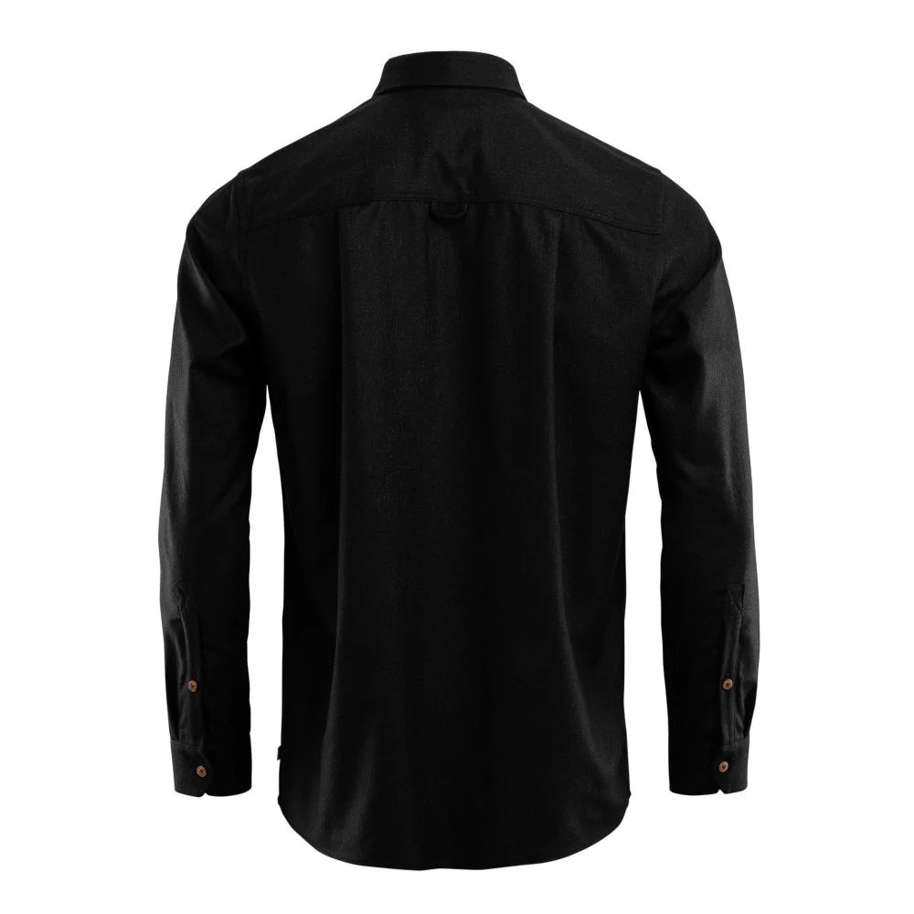 Aclima - LeisureWool Reborn Herre Uldskjorte // Dark Grey Melange-2-XtraGrej