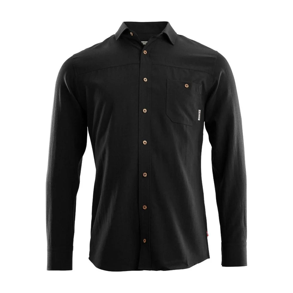 Aclima - LeisureWool Woven Herre Uldskjorte // Sort-1-XtraGrej