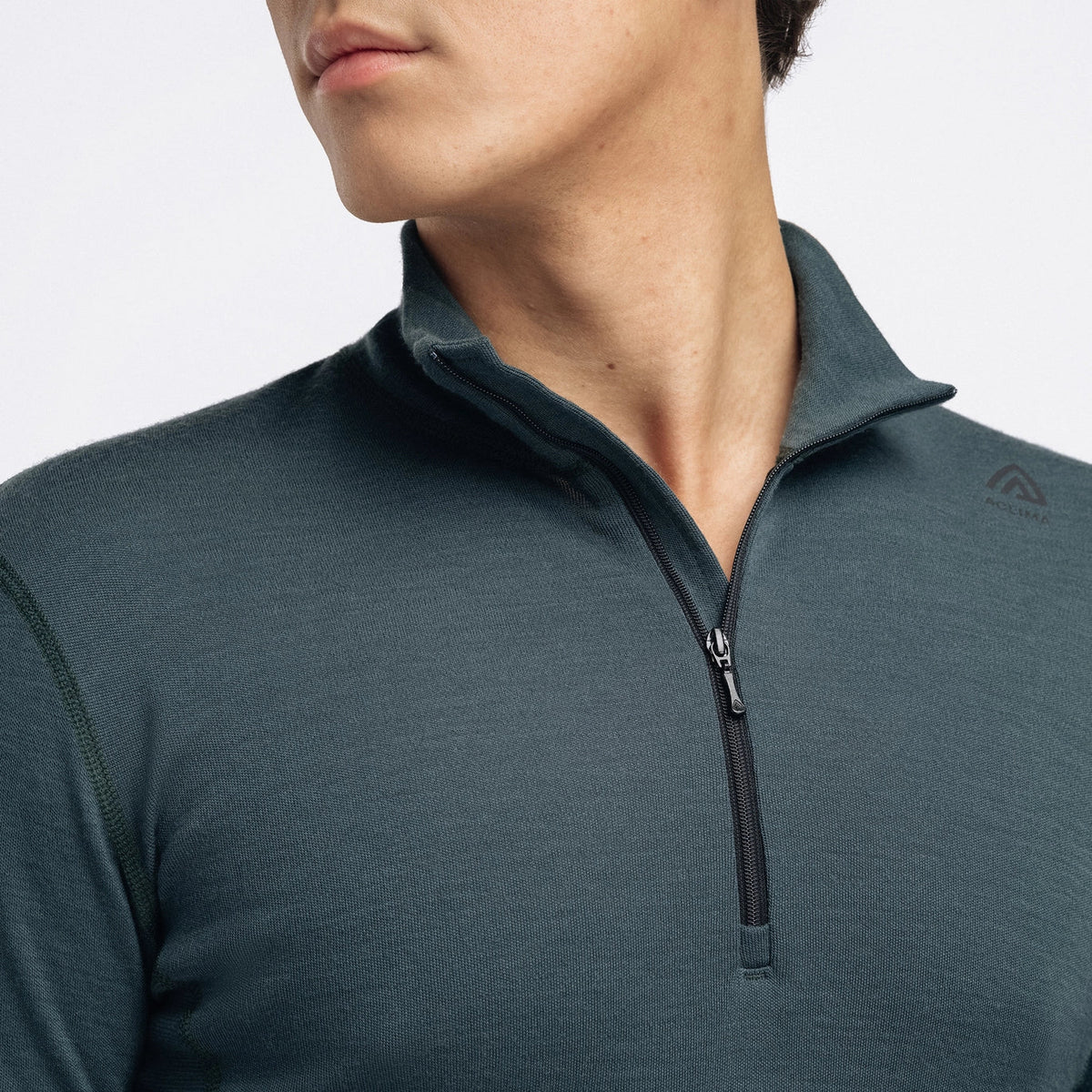 Aclima - WarmWool 200g Mock Neck Herre Uldtrøje // Green Gables-7-XtraGrej