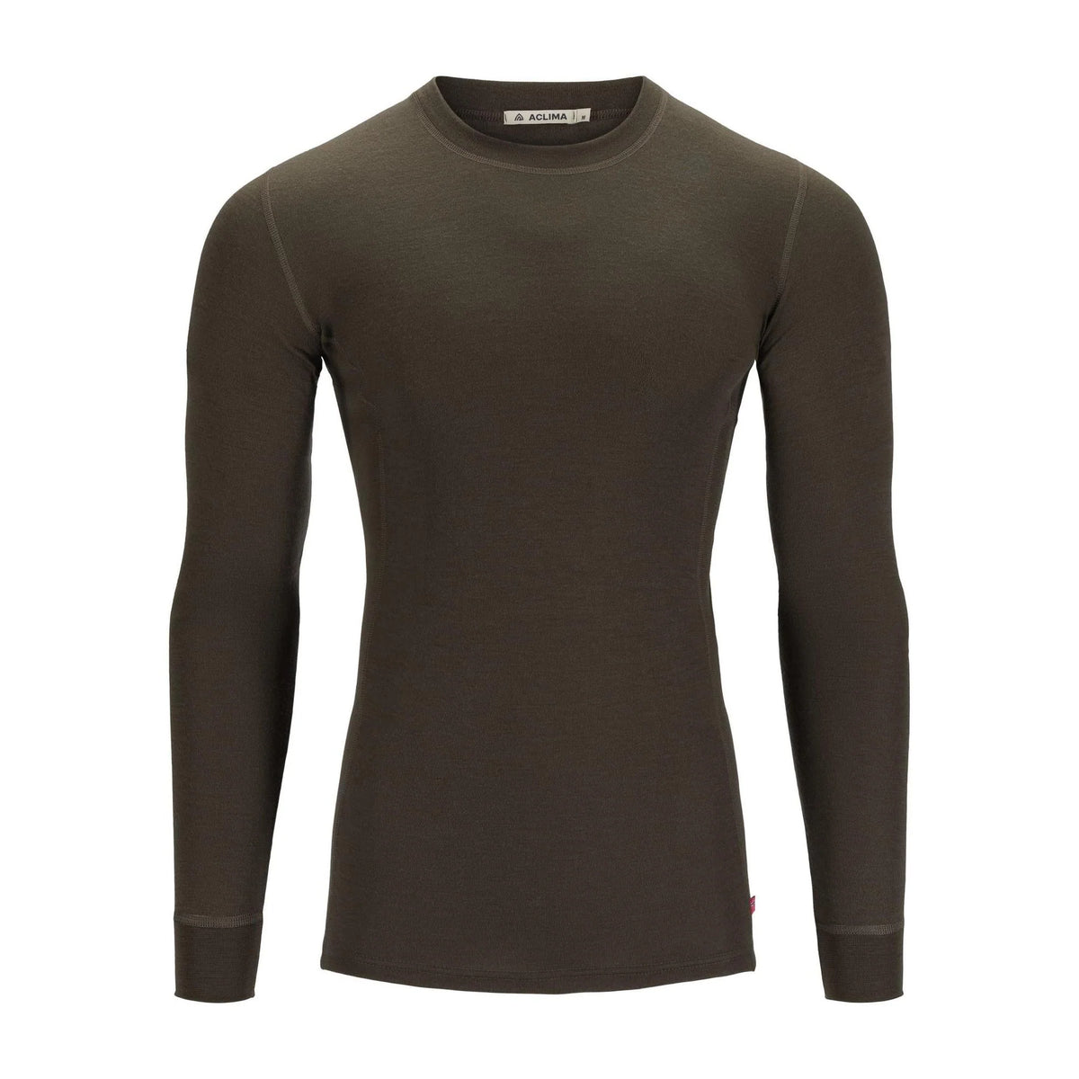 Aclima - WarmWool Crewneck Herre // Olivengrøn-1-XtraGrej
