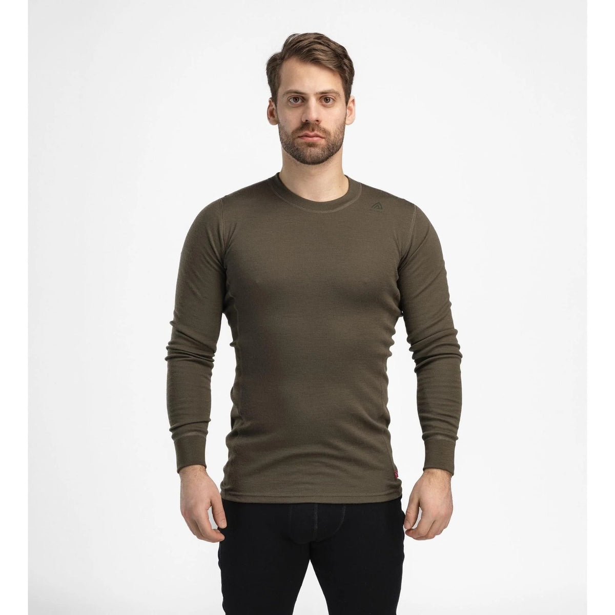 Aclima - WarmWool Crewneck Herre // Olivengrøn-5-XtraGrej