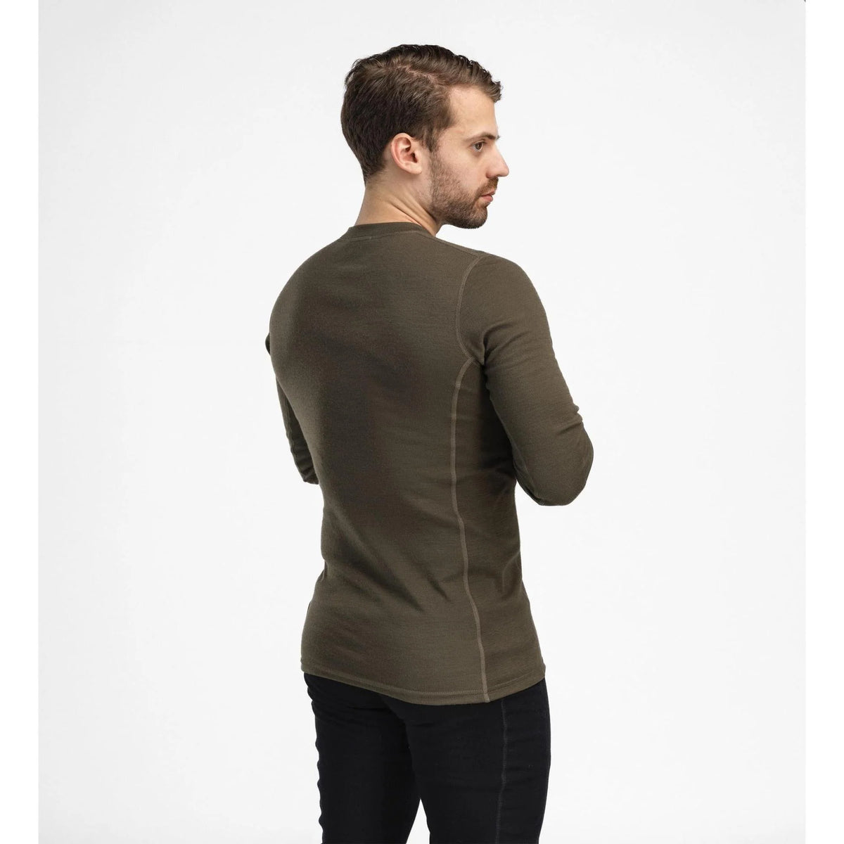 Aclima - WarmWool Crewneck Herre // Olivengrøn-6-XtraGrej