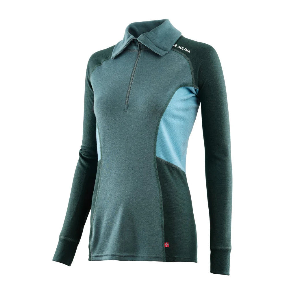 Aclima - WarmWool Dame Polo // Blå-1-XtraGrej