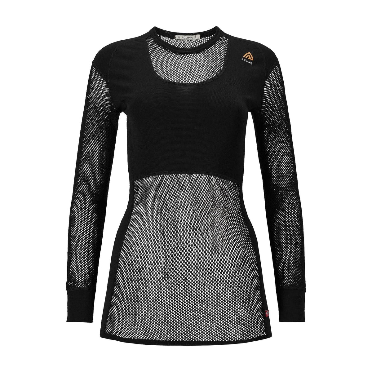 Aclima - WoolNet 120g Dame Crew Neck Uldtrøje // Sort-1-XtraGrej
