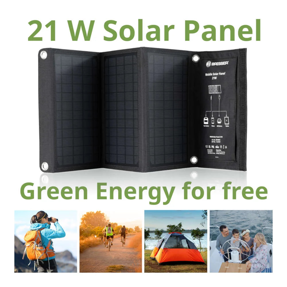 Bresser - Mobile Solar Solcellepanel 21W-6-XtraGrej