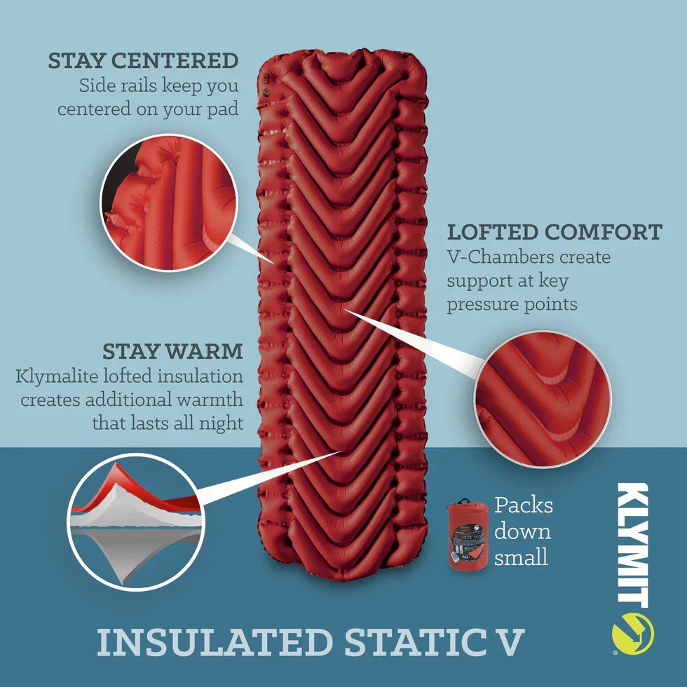 Klymit - Insulated Static V Liggeunderlag // Rød-2-XtraGrej