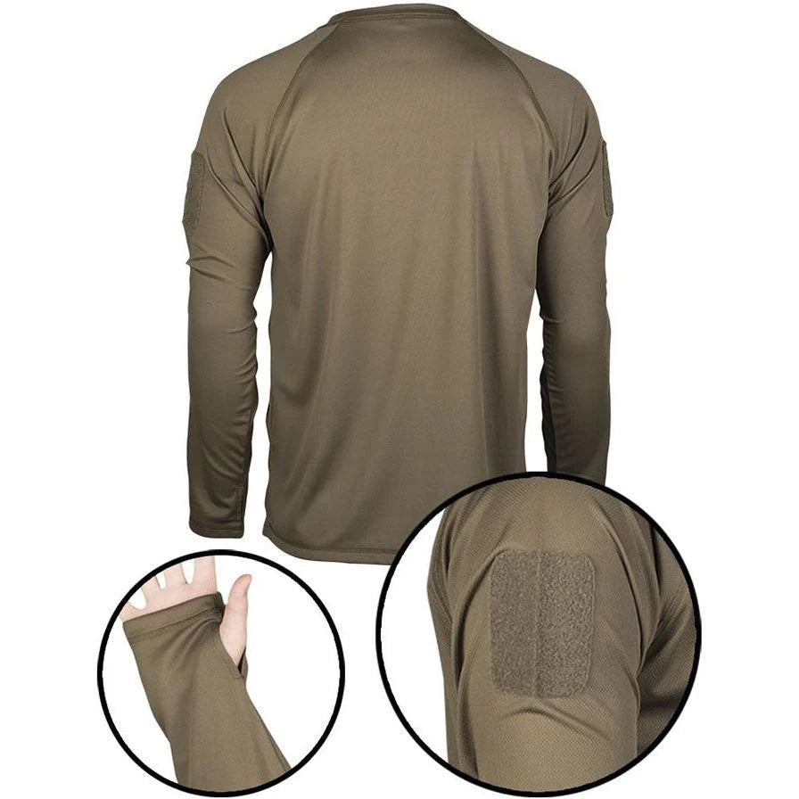 Mil-Tec - Tactical Quick Dry Langærmet T-Shirt // Olivengrøn-3-XtraGrej