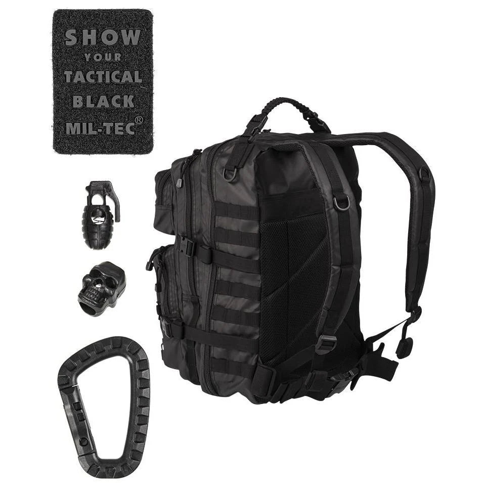 Mil-Tec - US Assault Pack Large Camo 36L // Tactical Black-2-XtraGrej