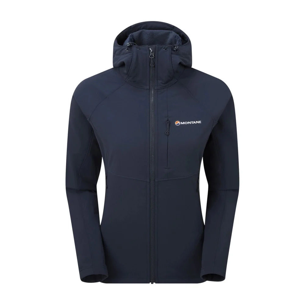 Montane - Krypton Dame Softshell Hoodie // Eclipse Blue-1-XtraGrej