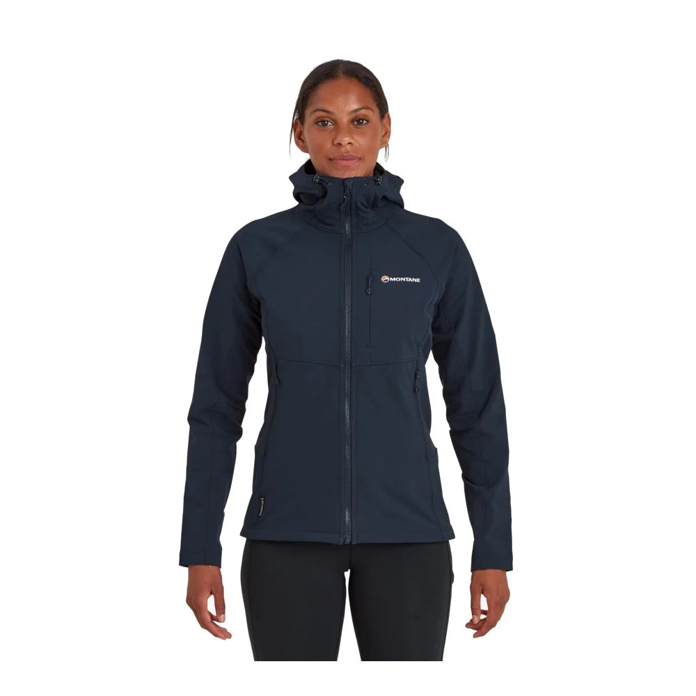 Montane - Krypton Dame Softshell Hoodie // Eclipse Blue-2-XtraGrej