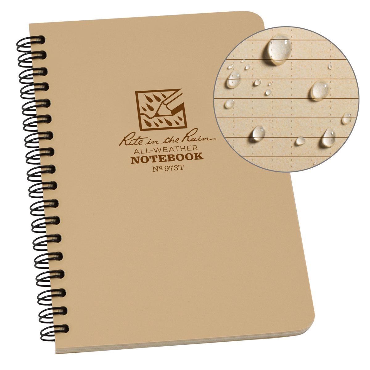 Rite in The Rain - Side Spiral Notebook 11,8 x 17,8 cm // Sand fra Rite in the Rain - billede nr. 1 hos GrejFreak.dk