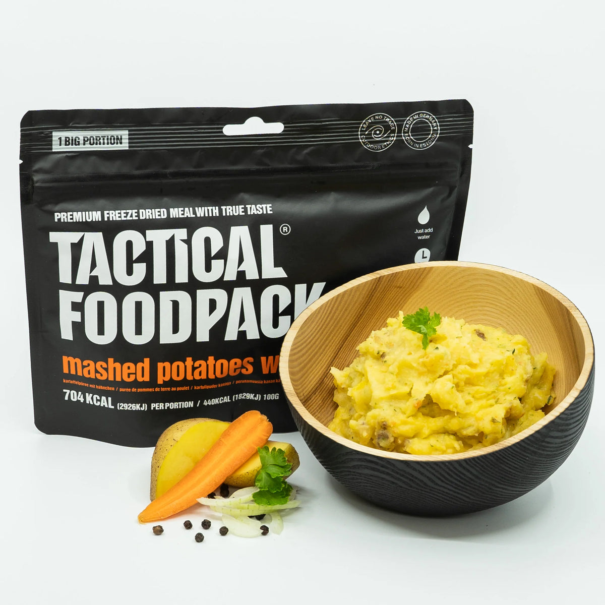Tactical Foodpack - Kartoffelmos med Kylling - Stor Portion, 704 Kcal-2-XtraGrej