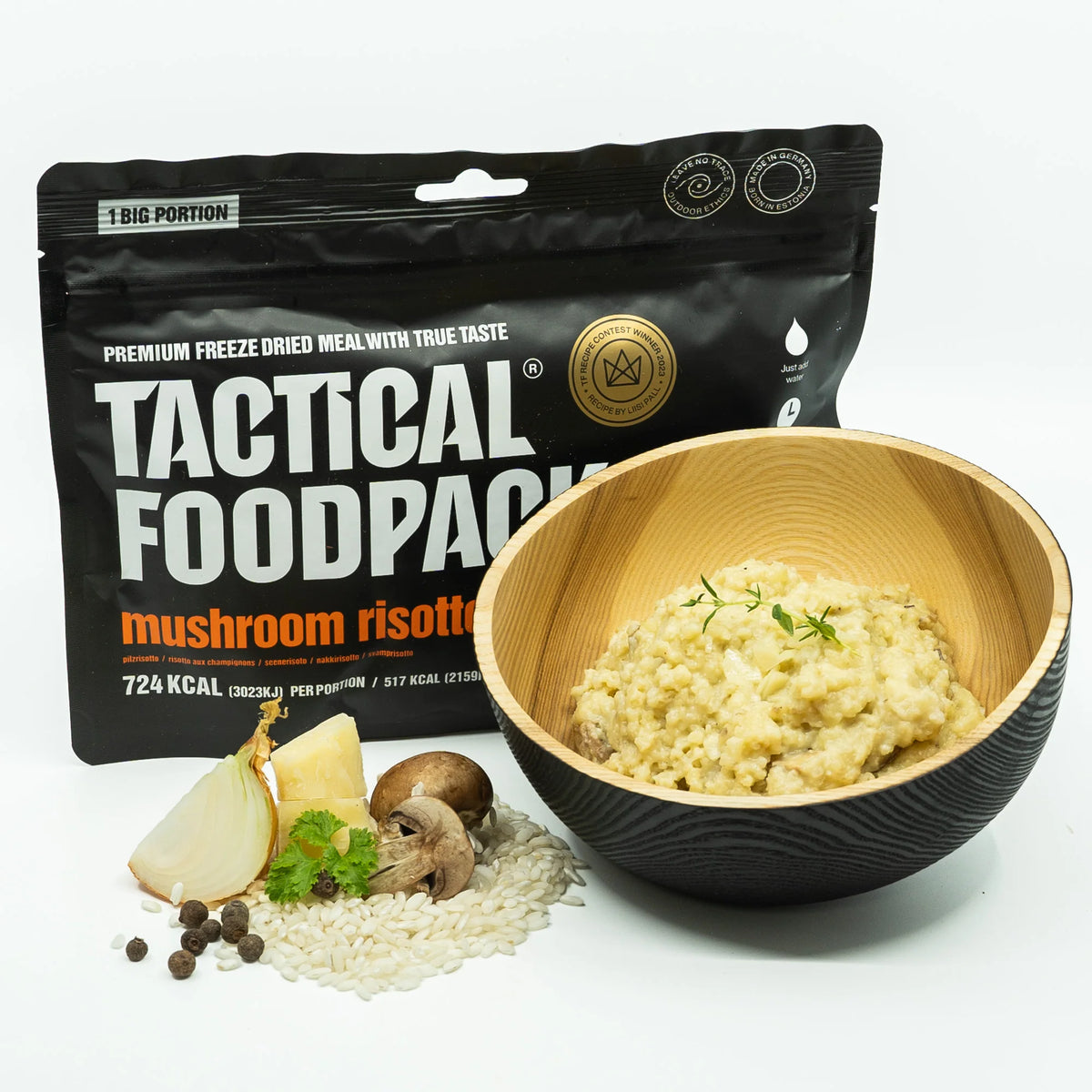Tactical Foodpack - Svampe Risotto - Stor Portion, 724 Kcal-2-XtraGrej