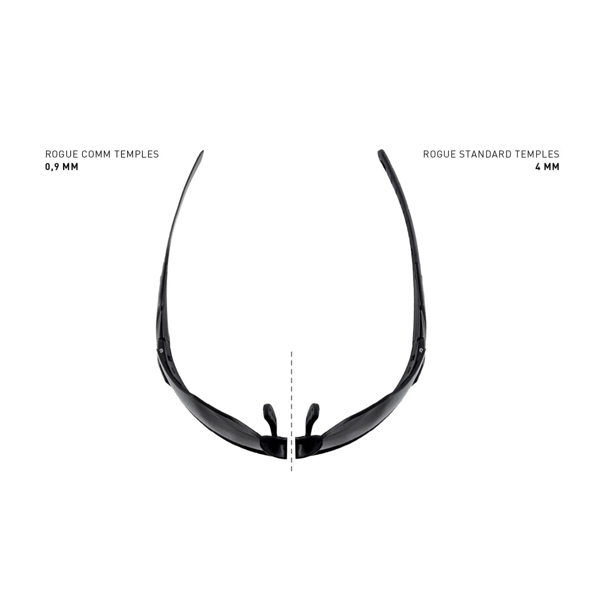 Wiley X - ROGUE Comm Skydebriller // Sort - 3 Linser-5-XtraGrej