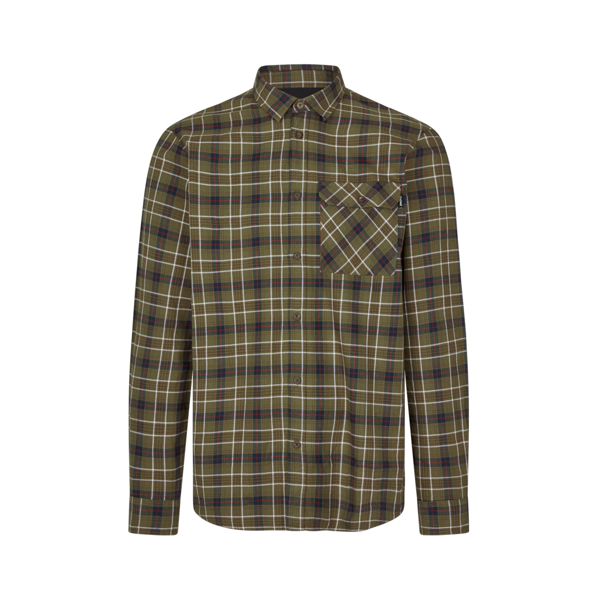Seeland - Glen Flannel Skjorte // Grape Leaf/Dark Navy Check fra Seeland - billede nr. 1 hos GrejFreak.dk