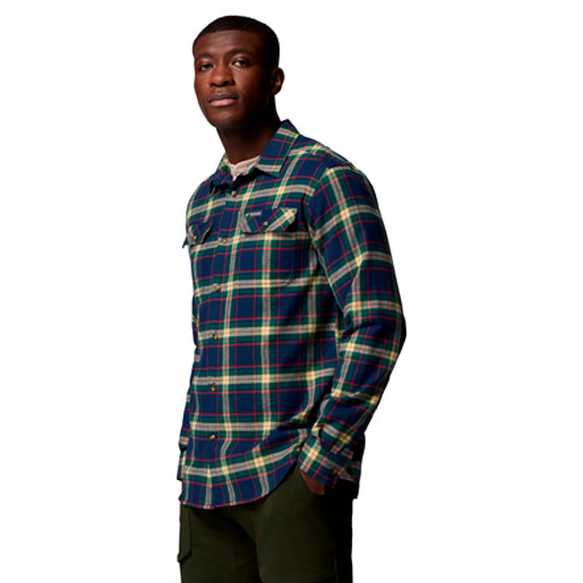 Columbia - Flare Gun Stretch Flannel Langærmet Herre Skjorte // Navy-1-XtraGrej