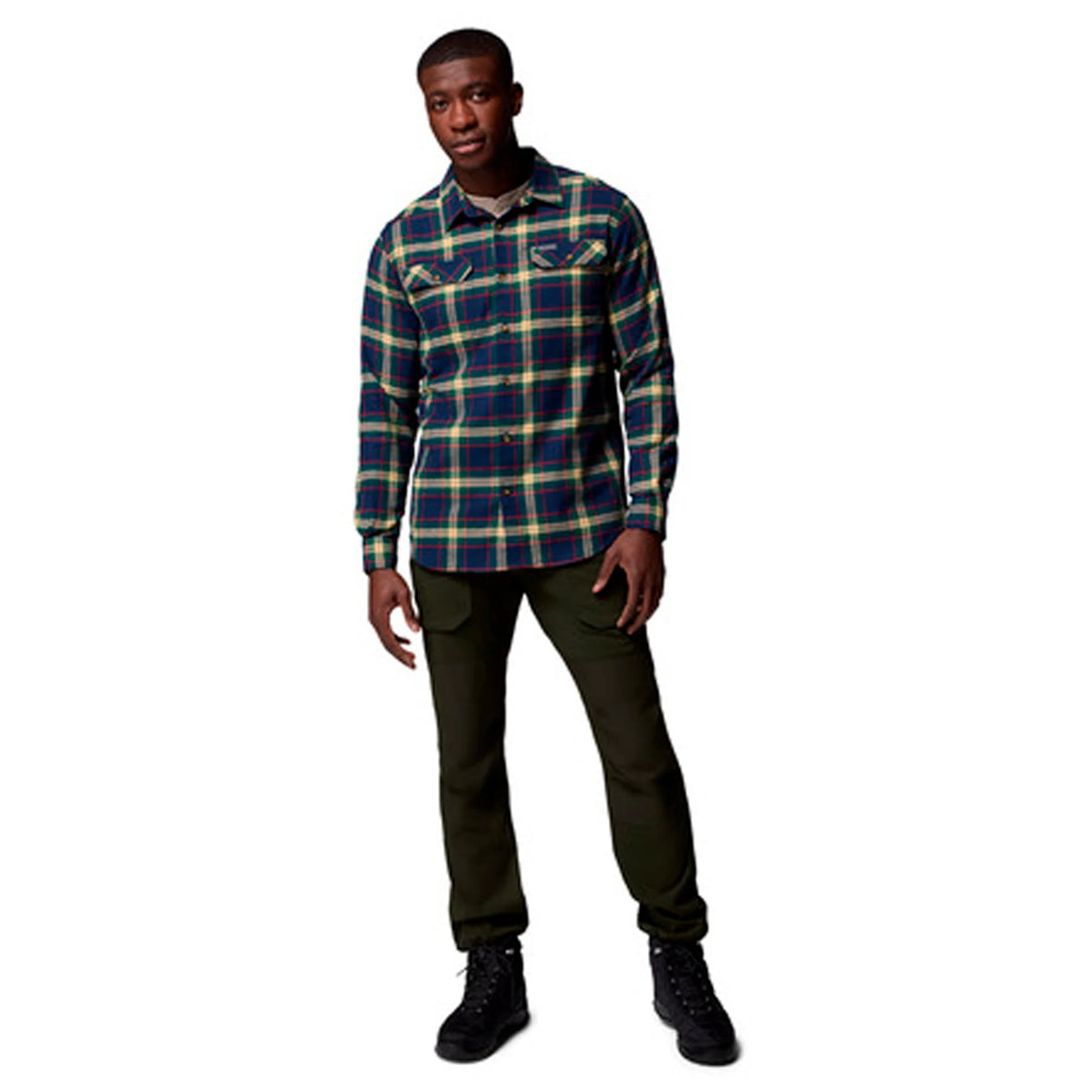 Columbia - Flare Gun Stretch Flannel Langærmet Herre Skjorte // Navy-4-XtraGrej