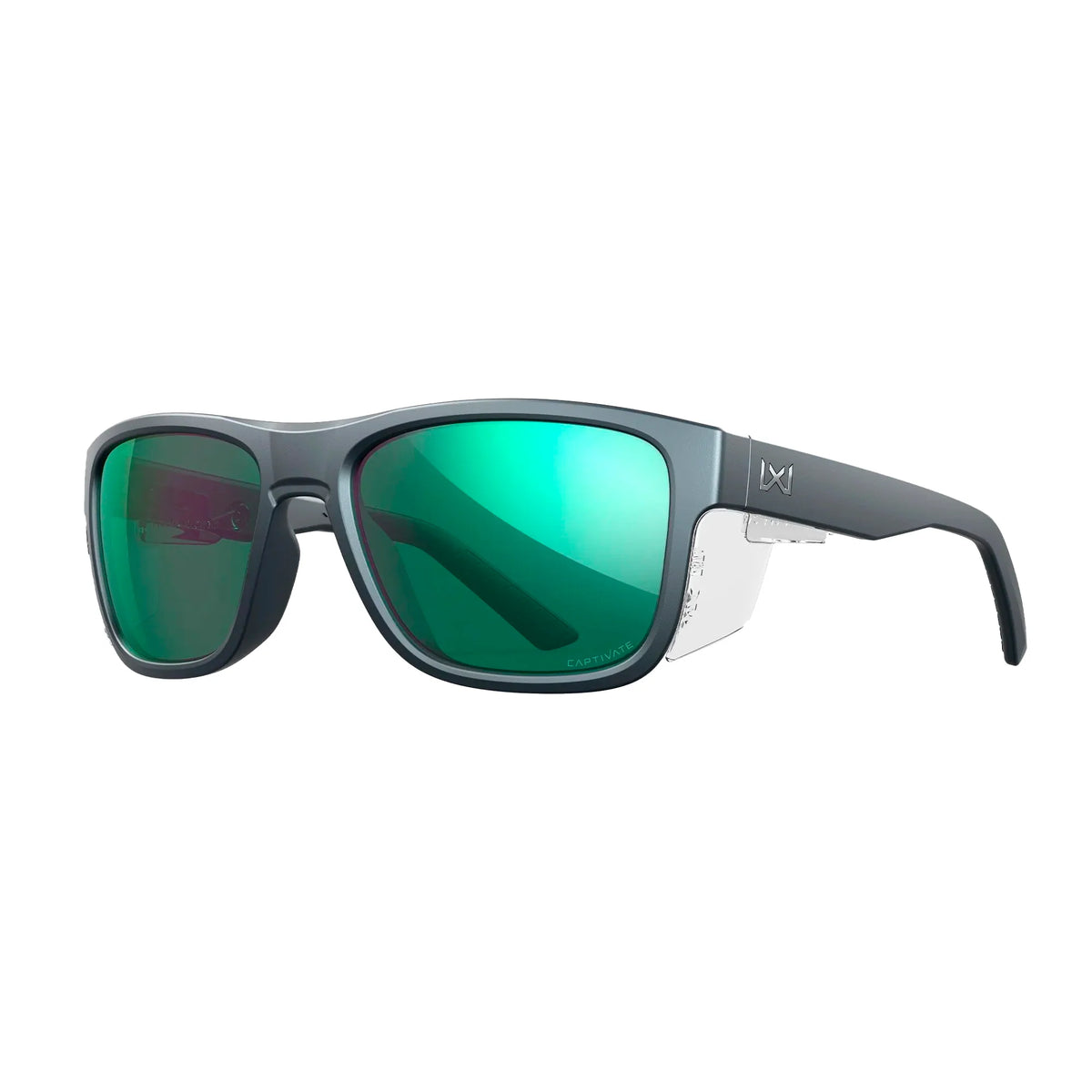 Wiley X - OVATION Solbriller // Captivate Pol Green Mirror / Matte Graphite Frame-4-XtraGrej