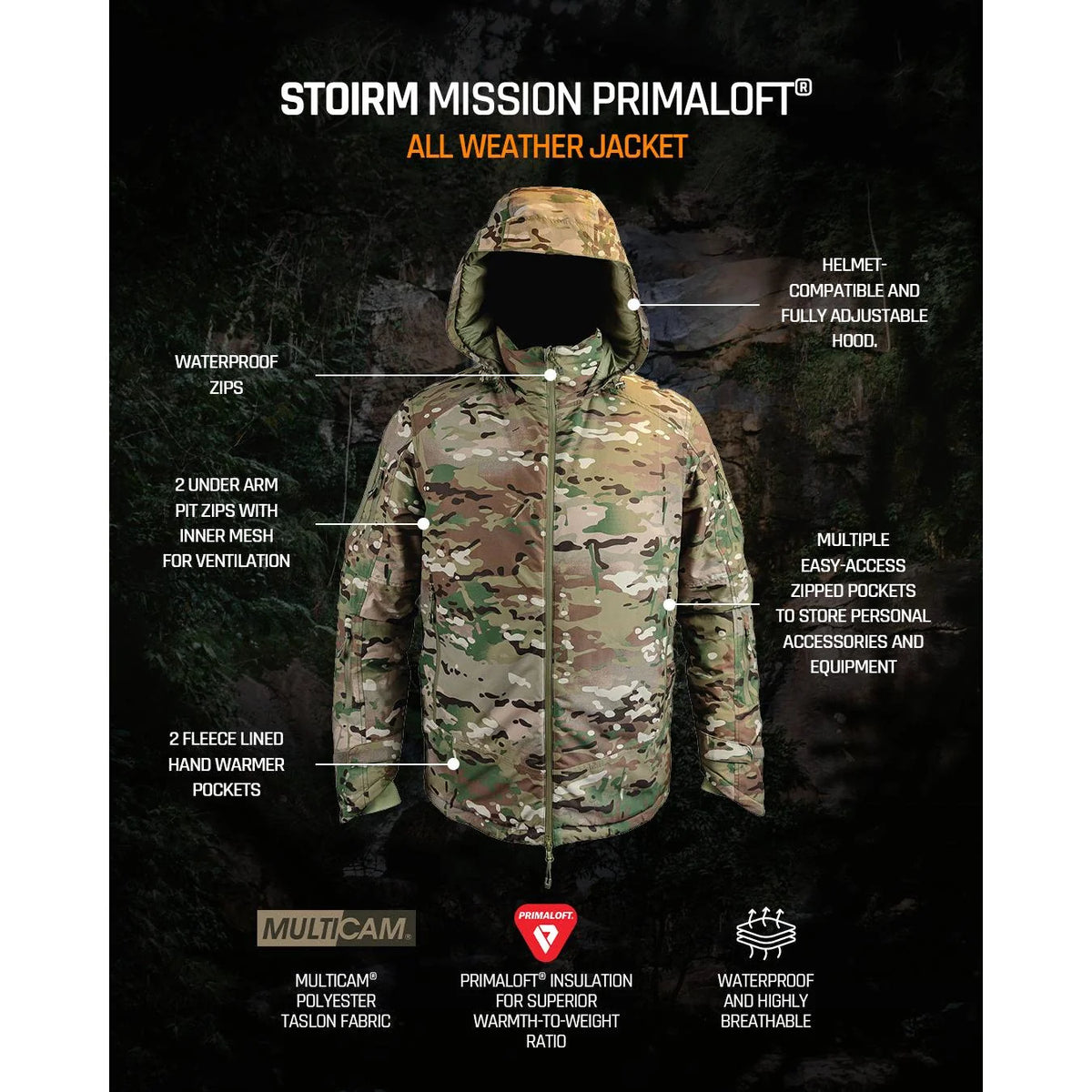 Stoirm - Mission PRIMALOFT All Weather Jacket // Multicam-5-XtraGrej