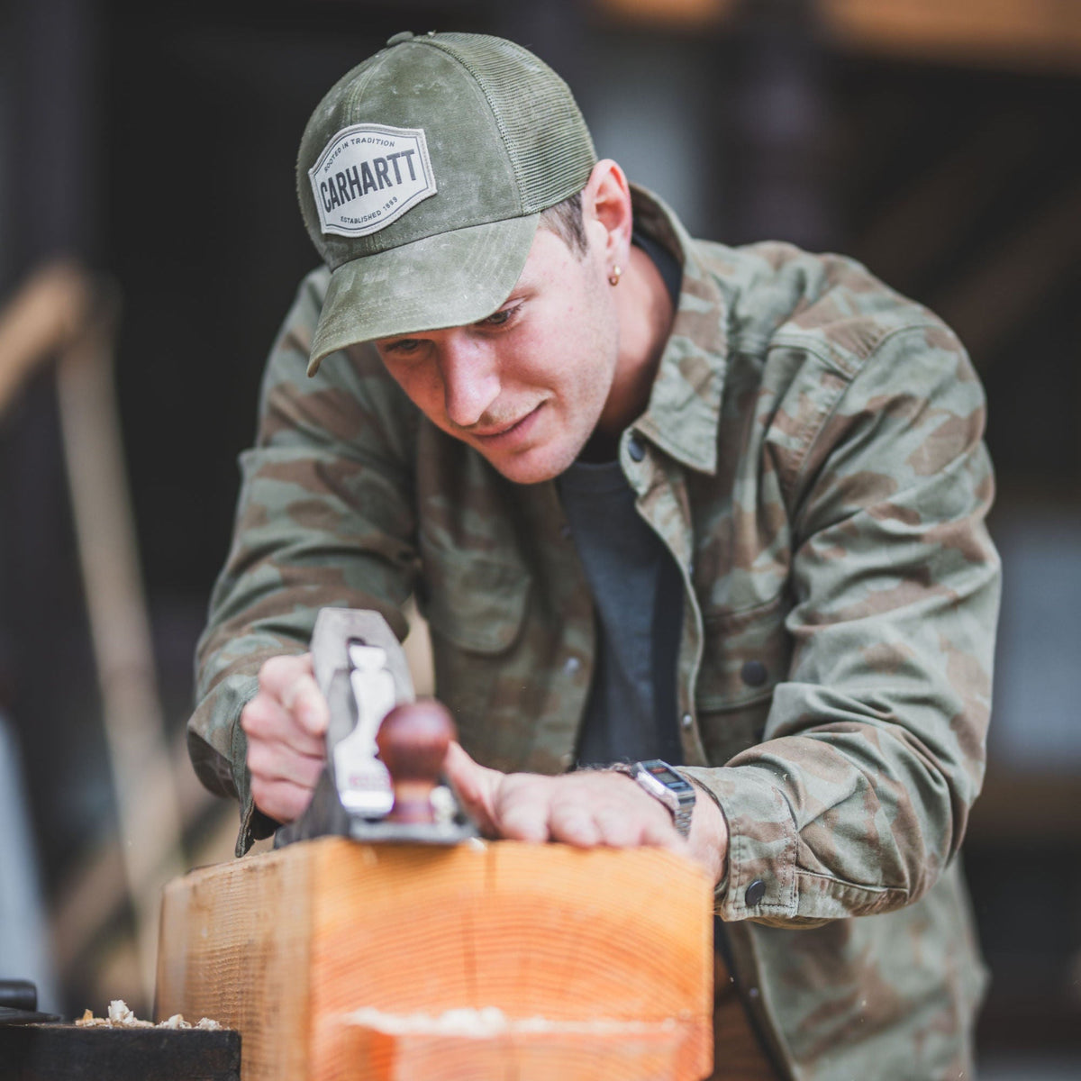 Carhartt - Canvas Fleece Foret Skjortejakke // Army Green Camo-4-XtraGrej
