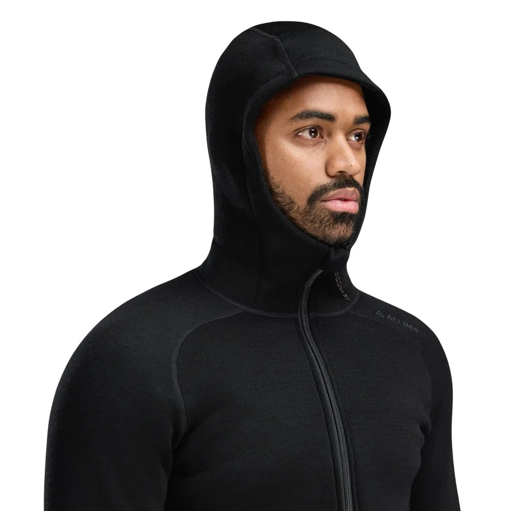 Aclima - FleeceWool Hooded Herre Jakke // Jet Black fra Aclima - billede nr. 3 hos GrejFreak.dk