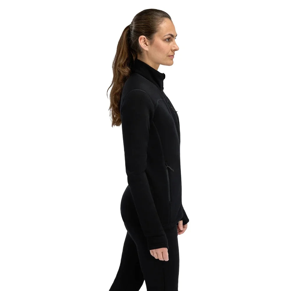 Aclima - FleeceWool Dame Jakke // Jet Black-2-XtraGrej