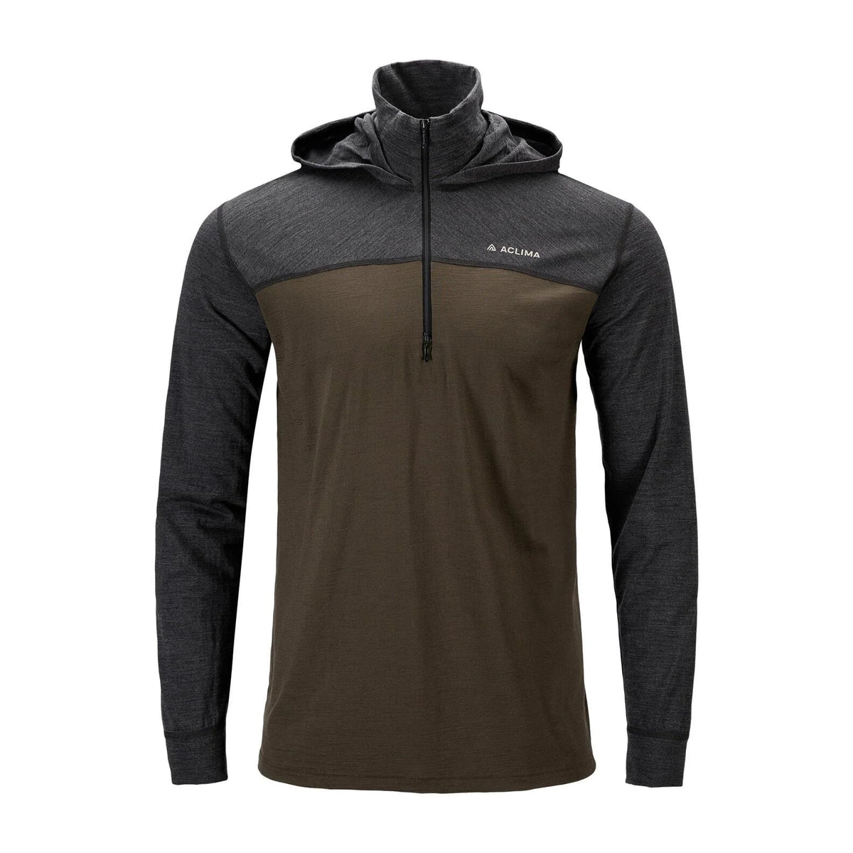 Aclima - LightWool 180 Herre Hoodie // Tarmac/Marengo-1-XtraGrej