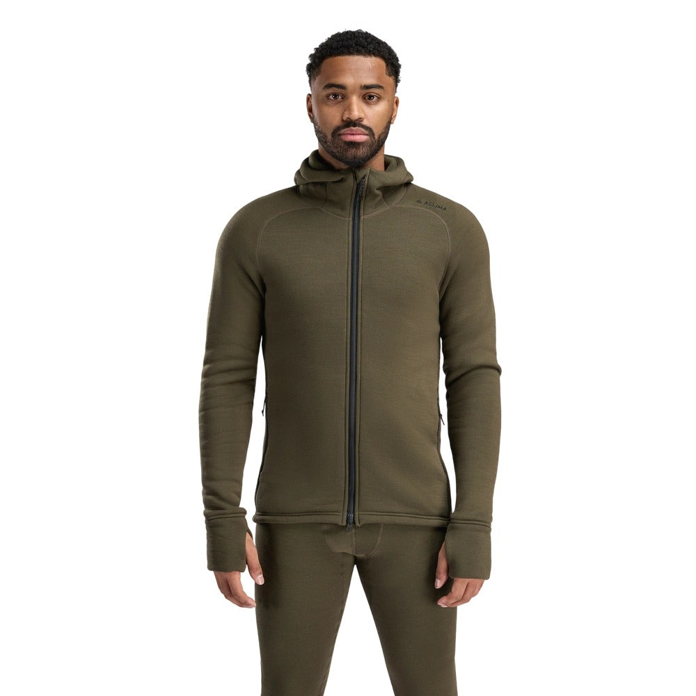 Aclima - FleeceWool Hooded Herre Jakke // Tarmac-1-XtraGrej