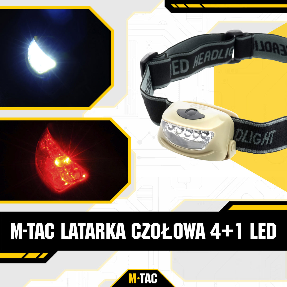 M-Tac headlamp 4+1 LED