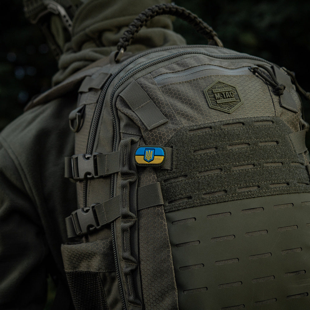 M-Tac MOLLE-patch ukrainsk flagga med vapensköld PVC
