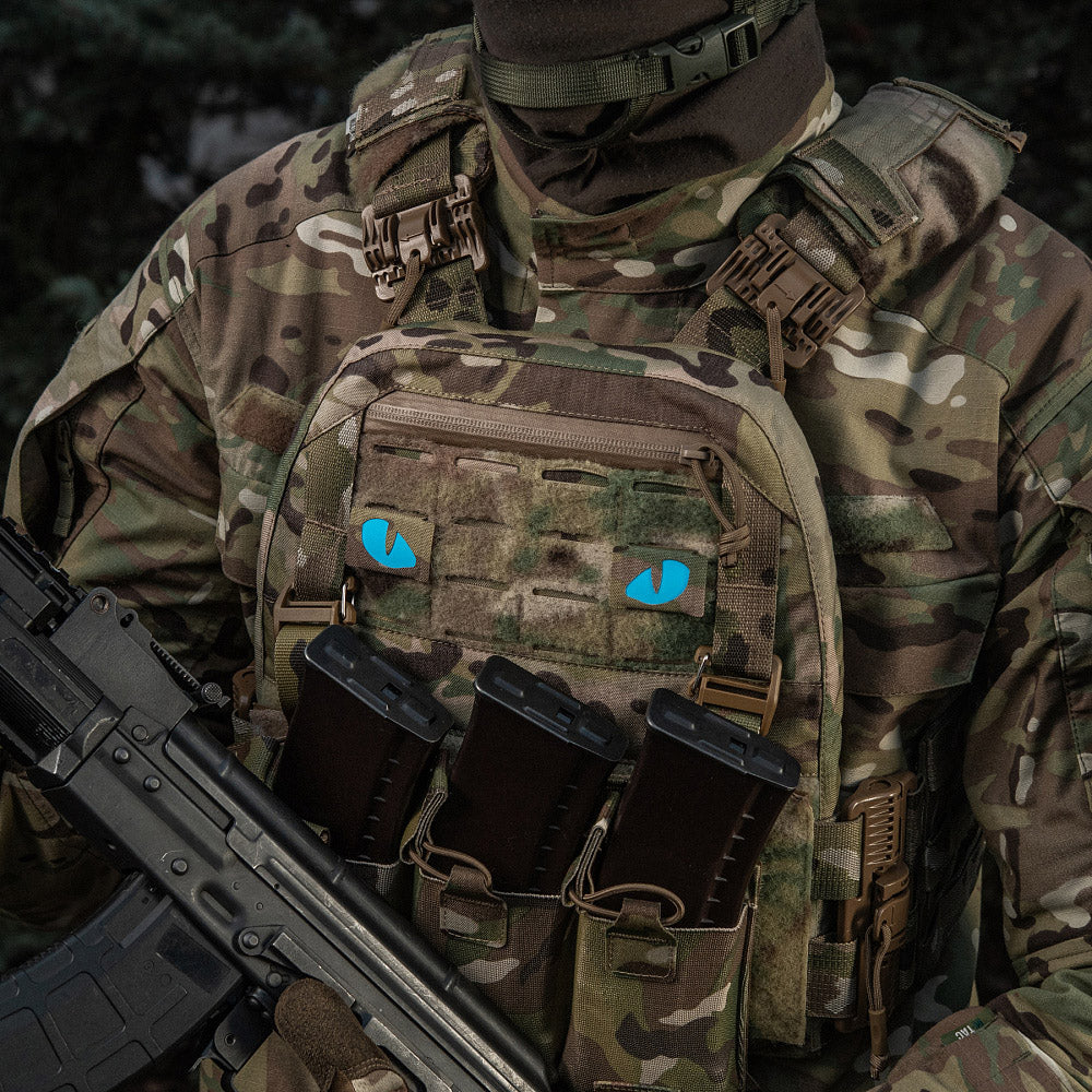 M-Tac patch Tiger Eyes Laser Cut (par) Ranger Green/Blue/GID