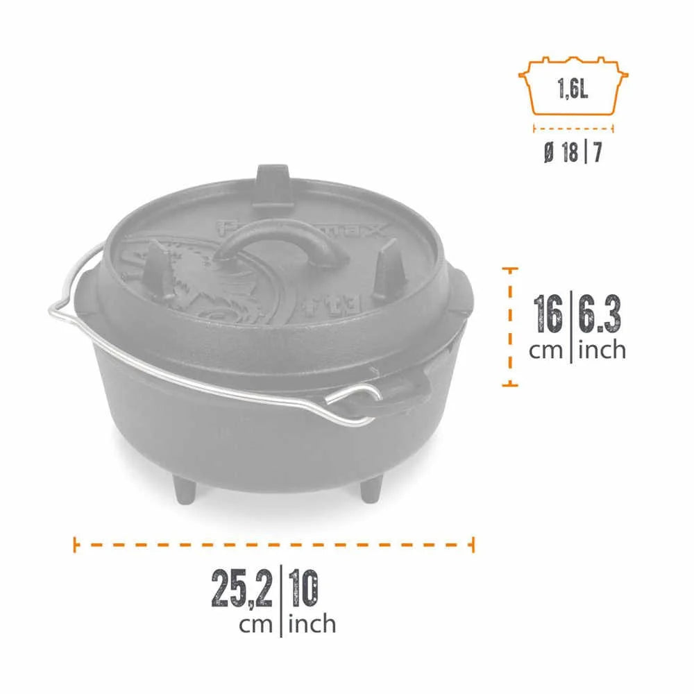 Petromax - Dutch Oven ft3 Støbejernsgryde 1,6L-3-XtraGrej