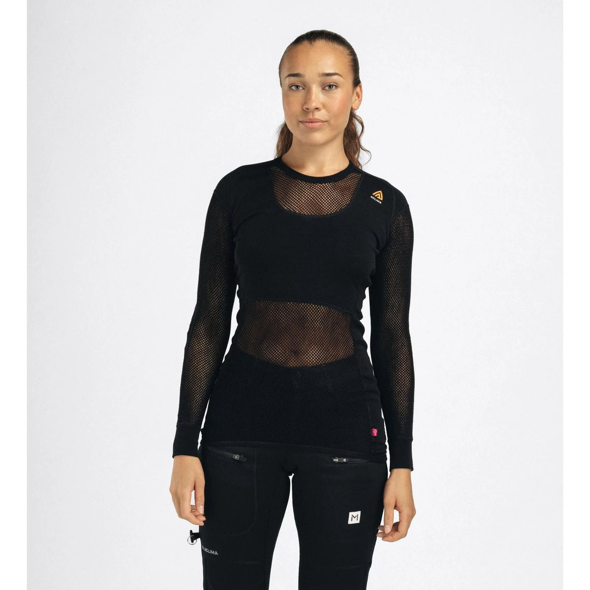Aclima - WoolNet 120g Dame Crew Neck Uldtrøje // Sort-7-XtraGrej
