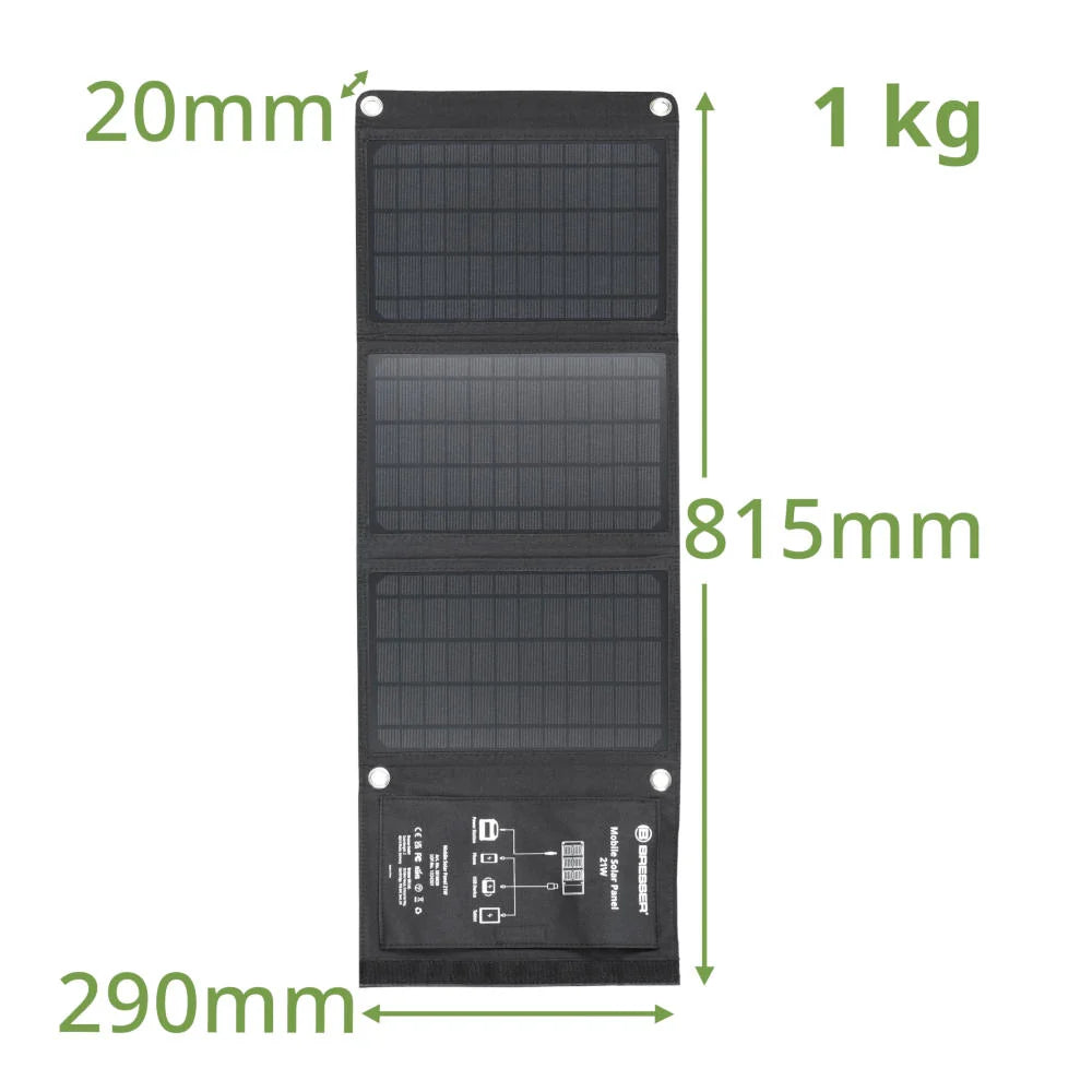 Bresser - Mobile Solar Solcellepanel 21W-2-XtraGrej