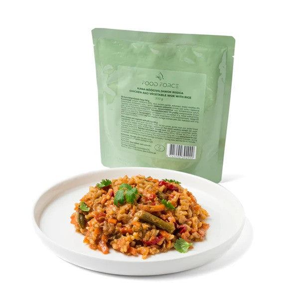 Food Force - Wok Med Kylling, Ris og Grøntsager 300 g (267 kcal)-1-XtraGrej