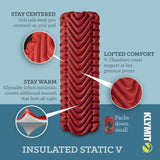 Klymit - Insulated Static V Liggeunderlag // Rød-2-XtraGrej