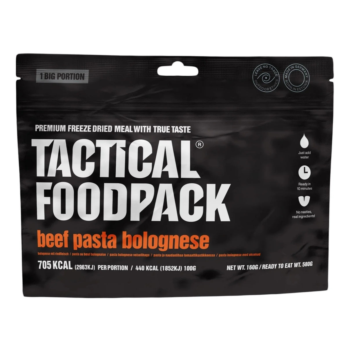 Tactical Foodpack - Oksekøds Pasta Bolognese - Stor Portion