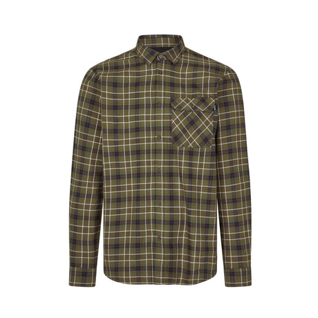 Seeland - Glen Flannel Skjorte // Grape Leaf/Dark Navy Check fra Seeland - billede nr. 1 hos GrejFreak.dk