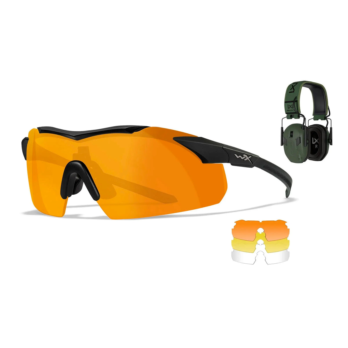 Wiley X - VAPOR COMM Shooting Range Kit med Earmor M300WXJ Aktiv Høreværn-1-XtraGrej