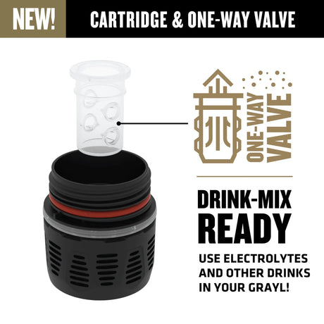 Grayl - UltraPress Titanium flaske med Vandrensefilter 500 ml // Sort fra Grayl - billede nr. 9 hos GrejFreak.dk