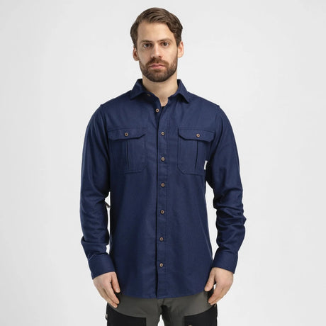 Aclima - Reborn Herre Uldskjorte // Mørkeblå-4-XtraGrej