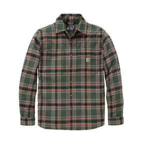 Carhartt - Langærmet Flannel Skjorte // Forestry Green / Amber Terrain-1-XtraGrej