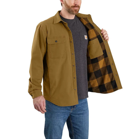 Carhartt - Canvas Fleece Foret Skjortejakke // Oak Brown-3-XtraGrej