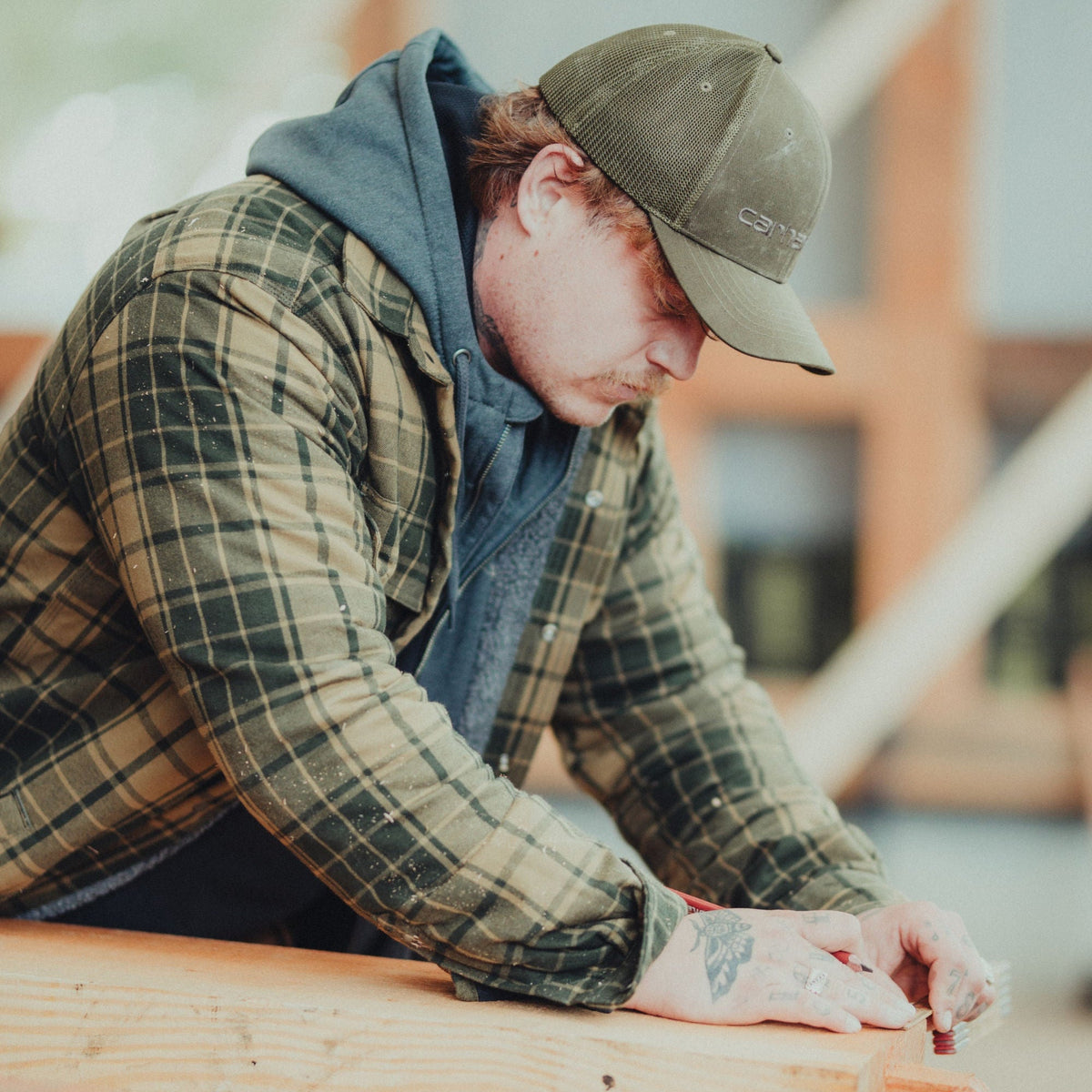 Carhartt - Flannel Sherpa Foret Skjortejakke // Night Fatigue-6-XtraGrej
