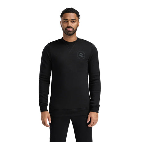 Aclima - FleeceWool Herre Crewneck // Jet Black-1-XtraGrej