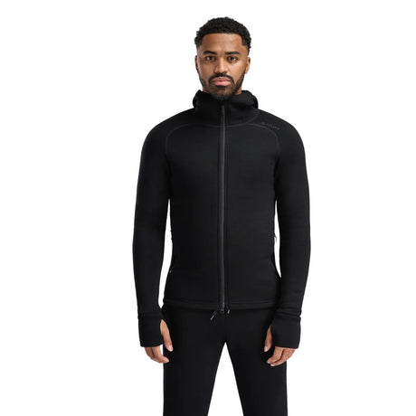 Aclima - FleeceWool Hooded Herre Jakke // Jet Black-1-XtraGrej