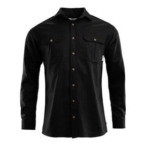 Aclima - LeisureWool Reborn Herre Uldskjorte // Dark Grey Melange-1-XtraGrej