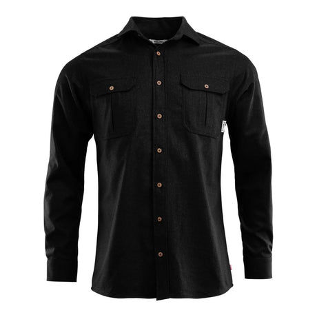 Aclima - LeisureWool Reborn Herre Uldskjorte // Dark Grey Melange-1-XtraGrej