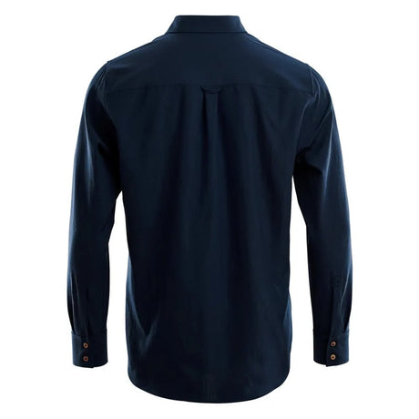 Aclima - LeisureWool Woven Herre Uldskjorte // Navy Blå-4-XtraGrej