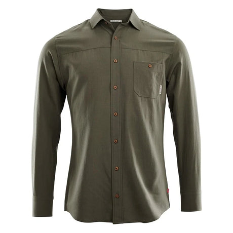 Aclima - LeisureWool Woven Herre Uldskjorte // Ranger Green-1-XtraGrej